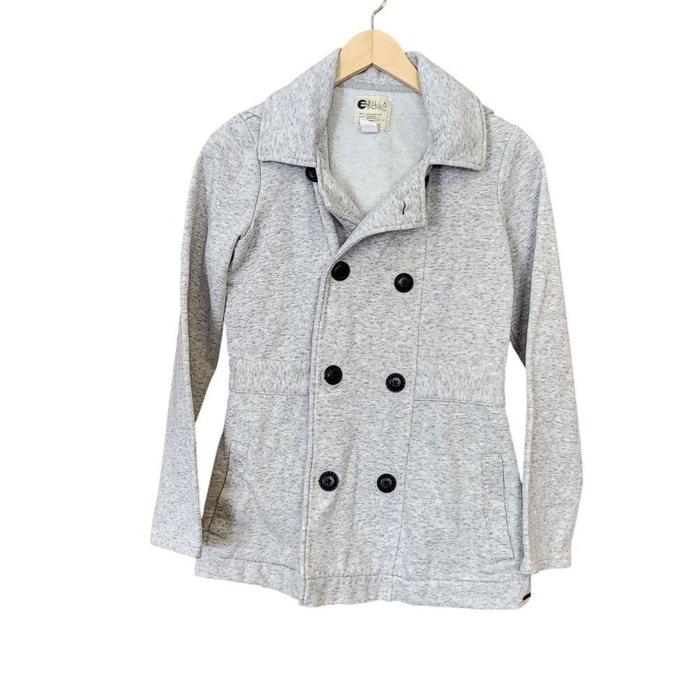 Billabong gray fleece double-breasted jacket Womens size M